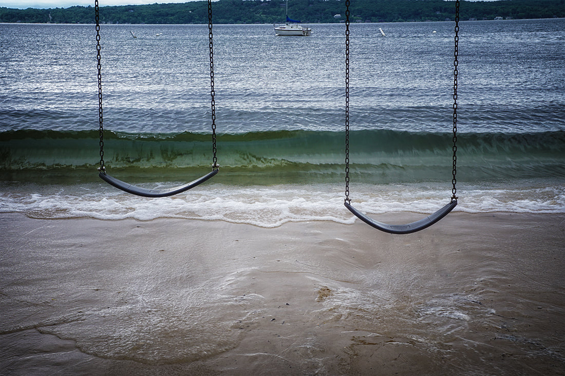 Empty Swings on Lake Michigan, Traverse City, MI