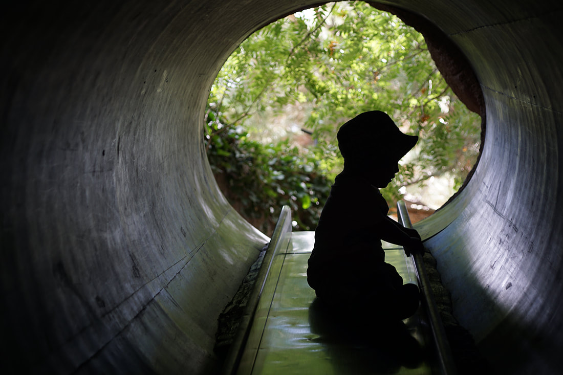 Alone in the Tunnel - Albuquerque BioPark Children's Garden